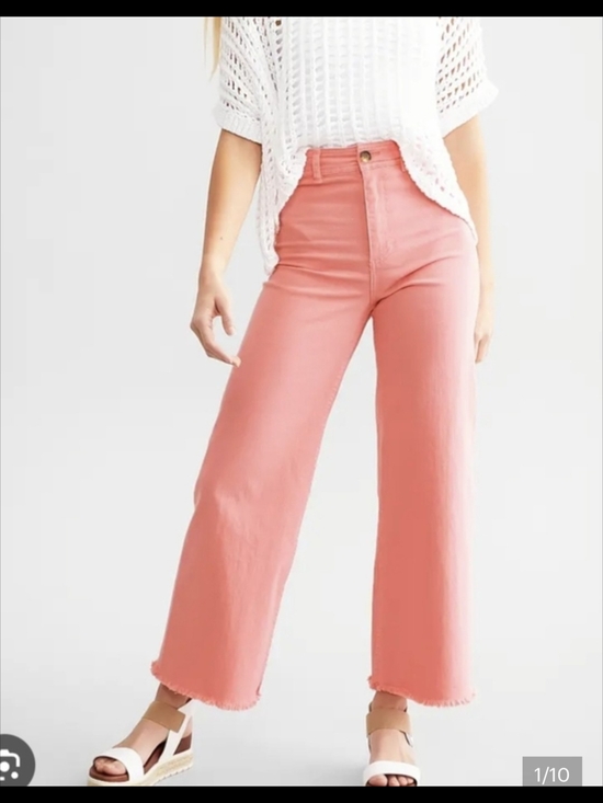Billabong Denim - Billabong Coral Pink Wide-Leg High-Rise Jeans Size 28